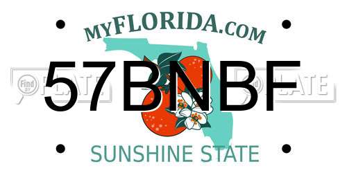 57BNBF Florida License Plate