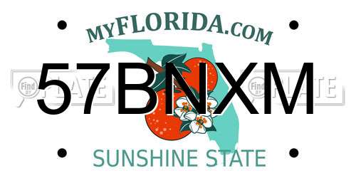 57BNXM Florida License Plate