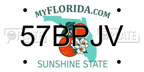 57BPJV Florida License Plate