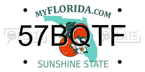 57BQTF Florida License Plate