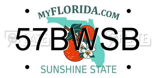 57BWSB Florida License Plate
