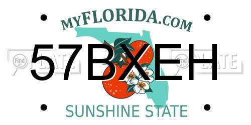 57BXEH Florida License Plate