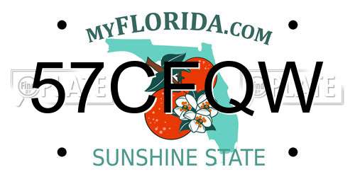 57CFQW Florida License Plate