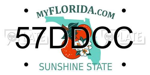 57DDCC Florida License Plate