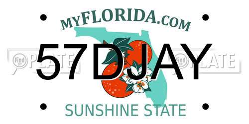 57DJAY Florida License Plate