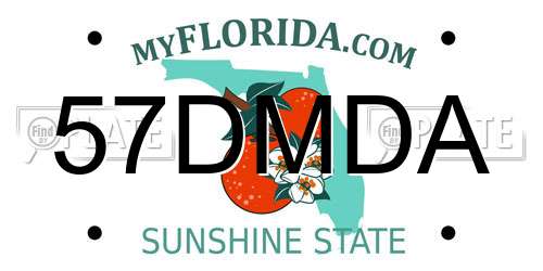 57DMDA Florida License Plate