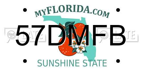 57DMFB Florida License Plate