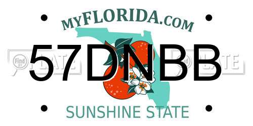 57DNBB Florida License Plate
