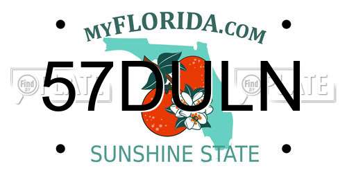 57DULN Florida License Plate
