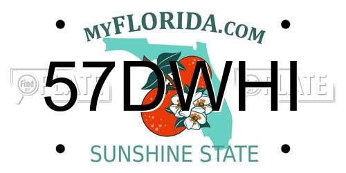 57DWHI Florida License Plate