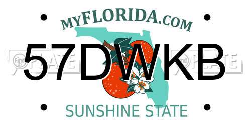 57DWKB Florida License Plate