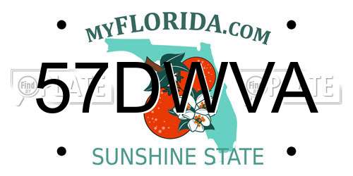 57DWVA Florida License Plate