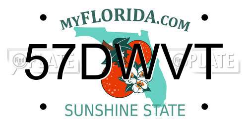 57DWVT Florida License Plate