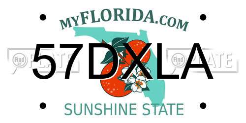 57DXLA Florida License Plate