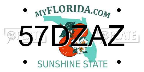 57DZAZ Florida License Plate