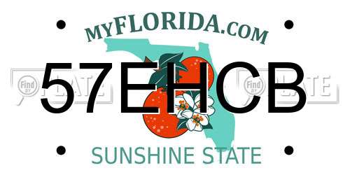 57EHCB Florida License Plate