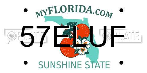 57ELUF Florida License Plate