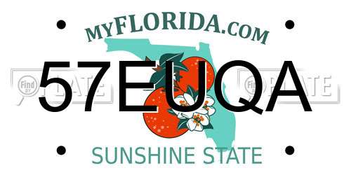 57EUQA Florida License Plate