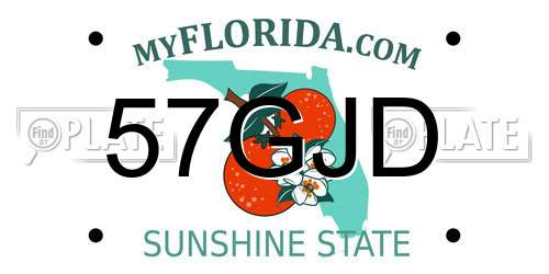 57GJD Florida License Plate