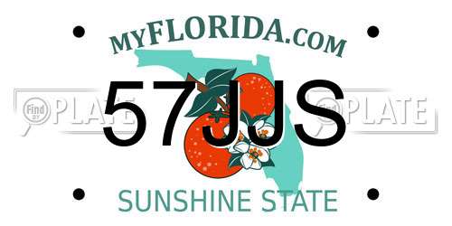 57JJS Florida License Plate