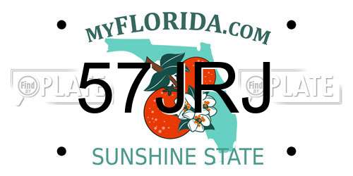 57JRJ Florida License Plate