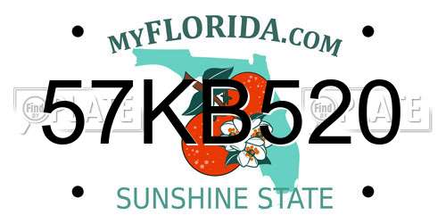 57KB520 Florida License Plate