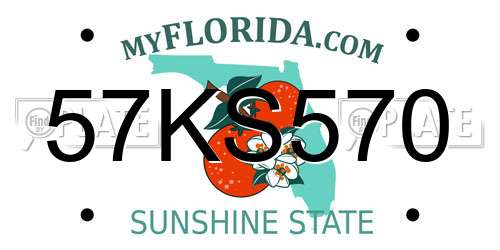 57KS570 Florida License Plate