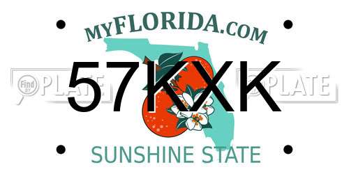 57KXK Florida License Plate