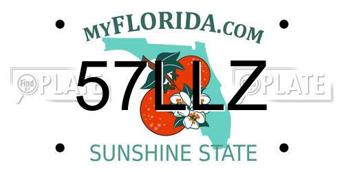 57LLZ Florida License Plate