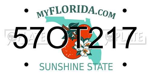 57OT217 Florida License Plate