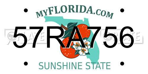 57RA756 Florida License Plate