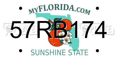 57RB174 Florida License Plate