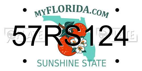 57RS124 Florida License Plate