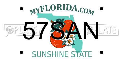 57SAN Florida License Plate
