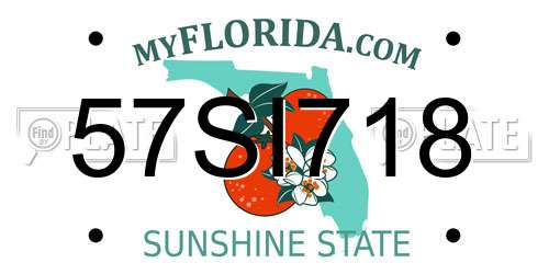 57SI718 Florida License Plate