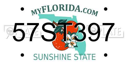 57ST397 Florida License Plate