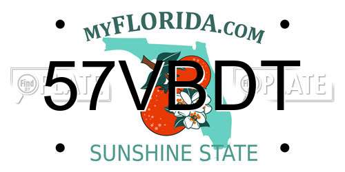 57VBDT Florida License Plate