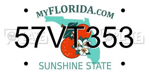 57VT353 Florida License Plate