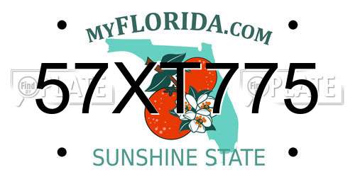 57XT775 Florida License Plate
