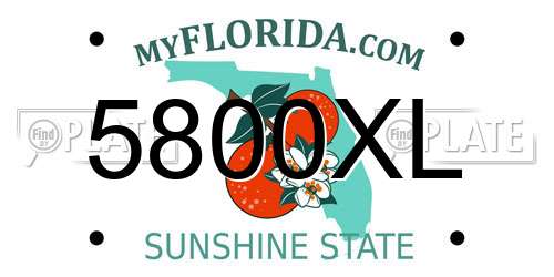 5800XL Florida License Plate