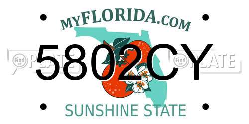 5802CY Florida License Plate