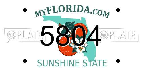 5804 Florida License Plate