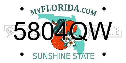 5804QW Florida License Plate