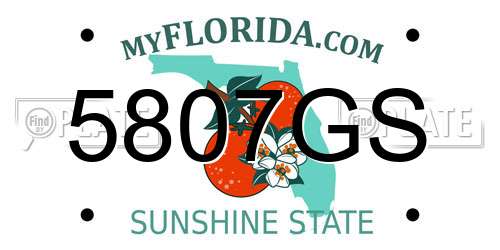 5807GS Florida License Plate