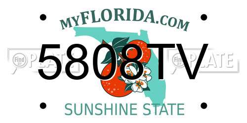 5808TV Florida License Plate