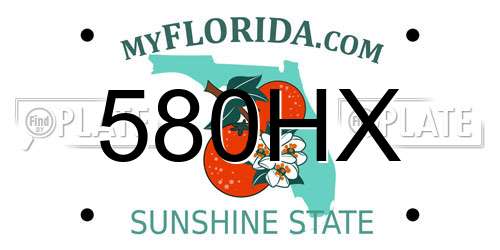 580HX Florida License Plate
