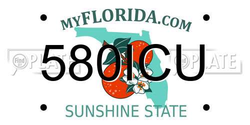 580ICU Florida License Plate