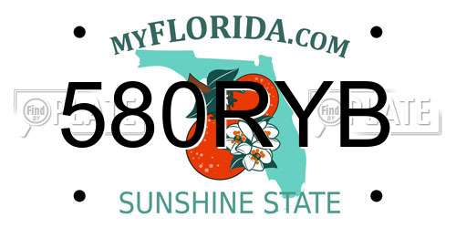 580RYB Florida License Plate