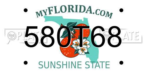 580T68 Florida License Plate