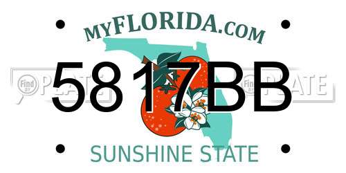 5817BB Florida License Plate
